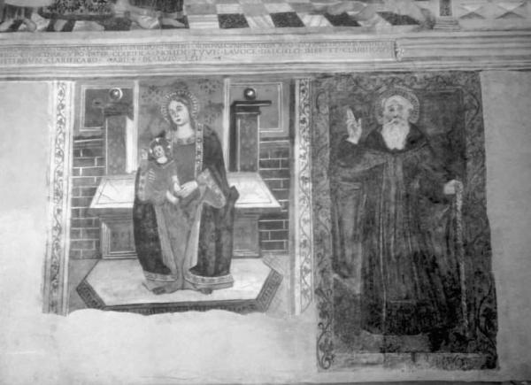 Dipinto murale - Madonna con Bambino e Santo - Artogne - Chiesetta di S. Andrea - Presbiterio