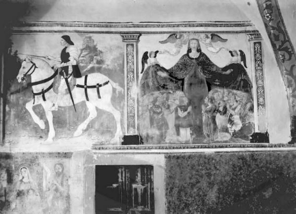 Dipinto murale - S. Giorgio a cavallo e Madonna della Misericordia - Niardo - Chiesa di S. Giorgio