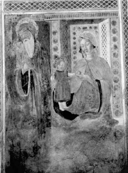 Dipinto murale - Madonna con Bambino e Santo - Prestine - Santuario della Beata Vergine della Consolazione