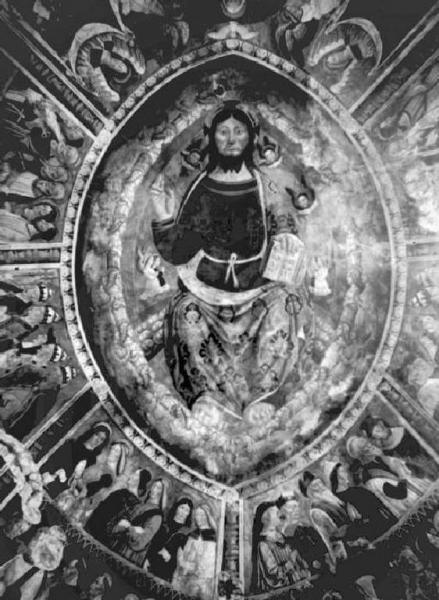 Dipinto murale - Cristo Pantocrator e Santi del Paradiso - Giovan Pietro da Cemmo - Esine - Chiesa di S. Maria Assunta
