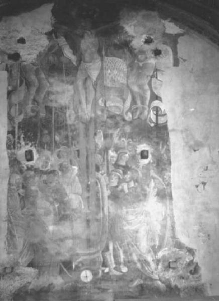 Dipinto murale - Crocifissione (particolare) - Giovan Pietro da Cemmo - Esine - Chiesa di S. Maria Assunta