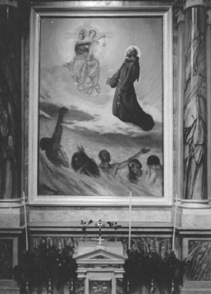 Dipinto - S. Francesco intercede presso la Madonna per la salvezza delle anime del Purgatorio - Giovanni Battista Nodari - Esine
