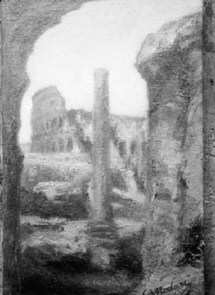 Dipinto - Colosseo - Giovanni Battista Nodari - Esine