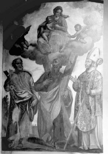 Dipinto - Madonna con Bambino, S. Pietro, S. Andrea e S. Carlo - Artogne