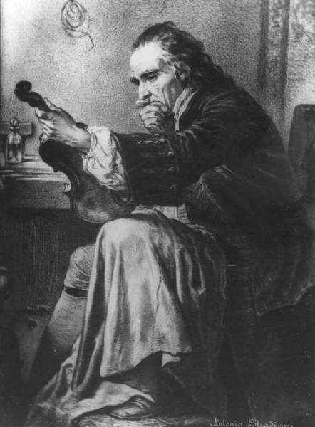 Dipinto - La Liuteria di Antonio Stradivari nell'anno 1690 - Edouard Jean Conrad Hamman - Particolare