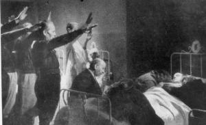 Fascismo - Cremona - Teatro Ponchielli - Riprese del film "Redenzione" - Scena - La morte di Madidini
