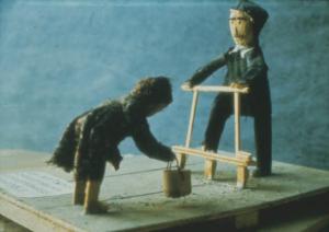Poggio Rusco - Figurazioni di Remo Merighi - Plastico con scena di lavoro agricolo - Coltivazione delle bietole