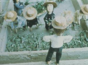 Poggio Rusco - Figurazioni di Remo Merighi - Plastico con scena di lavoro agricolo - Raccolta delle bietole