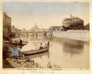 Roma - Ponte e Castel S. Angelo - Panorama dal fiume Tevere