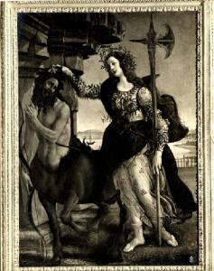 Dipinto - Pallade che doma il centauro - Sandro Botticelli - Firenze - Galleria degli Uffizi