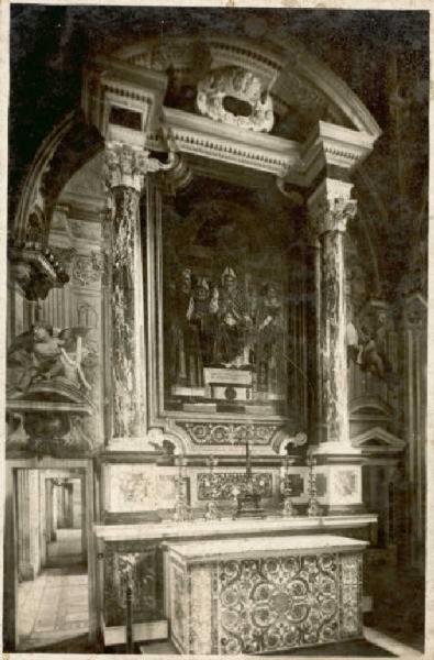 Altare - Altare di S. Siro - Pavia - Certosa - Chiesa - Cappella di S. Siro / Pala d'altare dipinta - S. Siro - Bergognone - Pavia - Certosa - Chiesa - Cappella di S. Siro