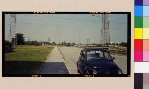 Vimodrone - Naviglio Martesana - strada - automobile "Fiat 500" - tralicci dell'alta tensione