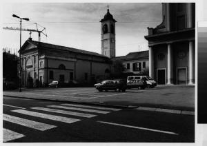 Pregnana Milanese - chiesa e casa parrocchiale - piazza - strada