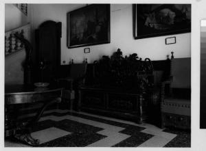 Trezzo sull'Adda - villa Crivelli Gardenghi - biblioteca comunale - interno - sala con mobili d'epoca