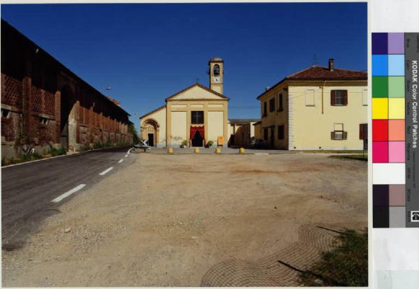 Vernate - chiesa di Santa Maria Assunta - piazza - cascina - strada