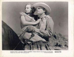 Scena del film "The Thundering Herd" - regia Henry Hathaway - 1933 - attori Randolph Scott e Judith Allen