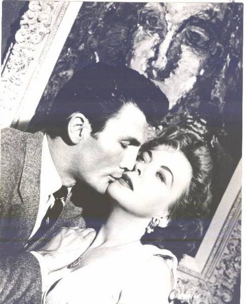 Scena del film "Il grande coltello" - regia Robert Aldrich - 1955 - attori Jack Palance e Ida Lupino