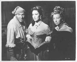 Scena del film "Il pirata Barbanera" - regia Raoul Walsh - 1952 - attori Linda Darnell, William Bendix e Irene Ryan