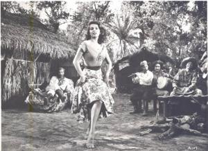Scena del film "L'americano" - regia William Castle - 1955 - attrice Abbe Lane