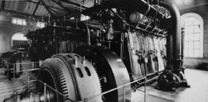 Impianto idrovoro Travata - interno della centrale termoelettrica - macchinari