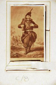 Stampa - Ritratto di Vittorio Emanuele II di Savoia come soldato semplice / Risorgimento italiano