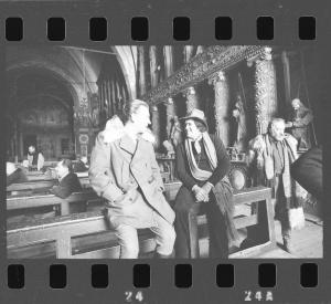 Ritratto di gruppo maschile - Donald Sutherland, Bernardo Bertolucci e Romolo Valli - Curtatone - Santuario delle Grazie