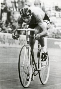 Ciclismo - Ercole Baldini - Lipsia (Germania Est) - Campionati del mondo di ciclismo su pista 1960 - Inseguimento individuale professionisti - In azione