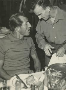 Ciclismo - Gino Bartali - 38° Tour de France - Con Jean Robic a cena in albergo