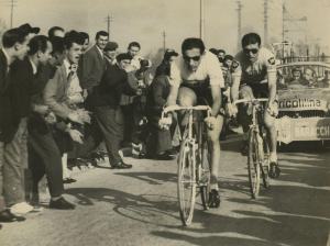 Ciclismo - Fausto Coppi - Trofeo Baracchi 1959 (?) - Cronometro a coppie - In azione con Riccardo Filippi