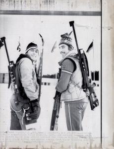 Sport invernali - Biathlon maschile - Lake Placid (Stati Uniti d'America) - Giochi della XIII Olimpiade invernale 1980 - Paolo Vairoli e Adriano Darioli  durante un allenamento