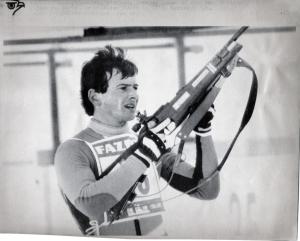 Sport invernali - Biathlon maschile - Lathi (Finlandia) - Coppa del mondo di biathlon 1982 - Gara 10 km Sprint - Matthias Jacob in azione



