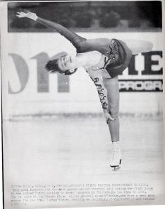 Sport invernali - Pattinaggio di figura su ghiaccio - Pattinaggio artistico individuale femminile - Lione (Francia) - Campionati europei di pattinaggio di figura 1982 - Katarina Witt in azione