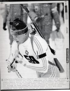 Sport invernali - Biathlon maschile - Monte Igman-Sarajevo (Bosnia-Erzegovina) - Giochi della XIV Olimpiade invernale 1984 - Gara 20 km individuale - Peter Angerer in azione