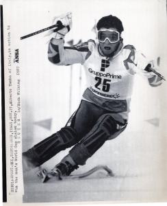 Sport invernali - Sci alpino - Slalom speciale maschile - Sestriere - Coppa del mondo di sci alpino 1988 - Alberto Tomba in azione