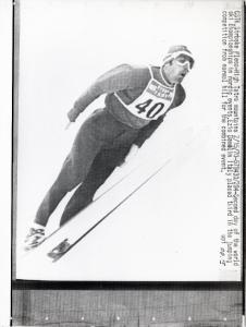Sport invernali - Salto con gli sci - Combinata nordica maschile - Strbske Pleso (Slovacchia) - Campionati mondiali di sci nordico 1970 - Ezio Damolin in azione