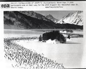 Sport invernali - Sci di fondo - Sankt Moritz (Svizzera) - Engadin Skimarathon 1988 - I partecipanti alla gara - Vista dall'alto