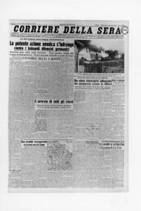 Prima pagina del quotidiano "Corriere della Sera" del 1/12/1943 - Seconda guerra mondiale - Arresto di massa di tutti gli ebrei