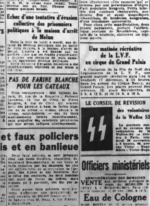 Seconda guerra mondiale - Francia - Occupazione tedesca - Riproduzione di annunci su un giornale del 1943 - Nazismo