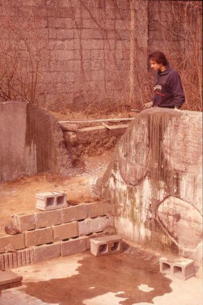 Bresso - Parco Nord, settore Est - Lavori di restauro della vasca all'interno del Boschetto Gev - Guardia Ecologica Volontaria (Gev)
