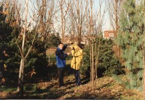 Parco Nord - Guardie Ecologiche Volontarie (Gev) Alfiero Cefalù (a sinistra) ed Erminio Capelloni (a destra) - Intervento di fitoterapia su alberi malati