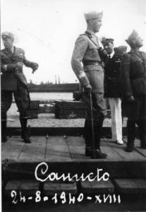 Seconda Guerra Mondiale - Canneto - Fiume Oglio - Ponte di barche - Umberto II di Savoia Principe