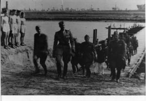 Seconda Guerra Mondiale - Canneto - Fiume Oglio - Ponte di barche - Umberto II di Savoia Principe