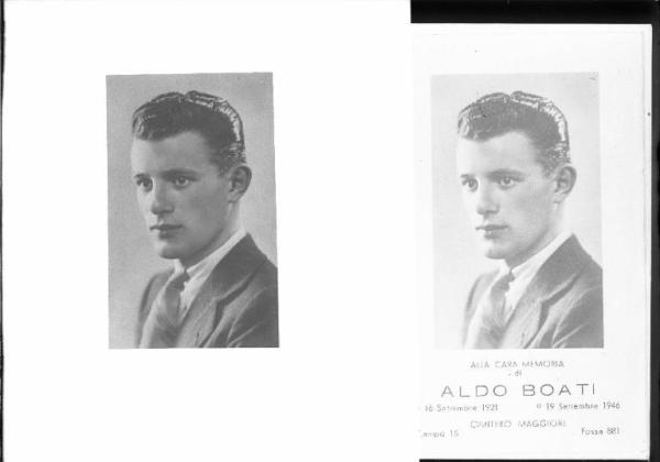 Ritratto maschile: Aldo Boati, giovane uomo deportato in un campo di concentramento nazista - Nazi-fascismo