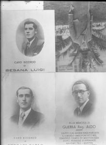 Ritratto maschile: uomini italiani deportati politici morti nel campo di concentramento di Mauthausen (Gusen, Ebensee) - Luigi Besana, Carlo Vergani, Aldo Guerra - Nazi-fascismo