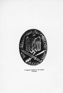 Distintivo / Stemma dei reparti d'assalto (SA): aquila con svastica, pugnale e manganello - Nazismo