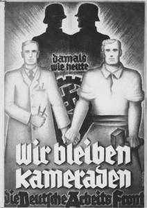 Manifesto del Fronte tedesco del lavoro (Deutsche Arbeitsfront) - Propaganda nazista - Svastica - Lavoratori - Wehrmacht (forze armate tedesche)