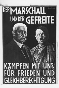 Manifesto elettorale nazista - Elezioni del Reichstag del 12 novembre 1933 - Ritratto maschile: il maresciallo Paul von Hindenburg e il caporale Adolf Hitler - Propaganda nazista