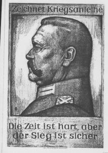 Propaganda politica di guerra - I guerra mondiale - Ritratto maschile: Paul von Hindenburg - Propaganda politica