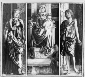 Bonsignori (?) - "Madonna col Bambino, San Giovanni Battista e una santa"