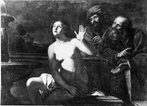 "Susanna tra i vecchioni". Copia da Guercino
